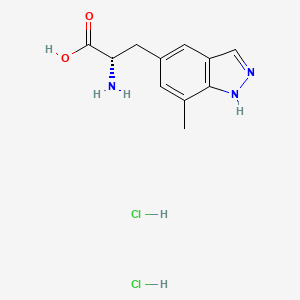 molecular formula C11H15Cl2N3O2 B8195133 (2S)-2-amino-3-(7-methyl-1H-indazol-5-yl)propanoic acid;dihydrochloride 