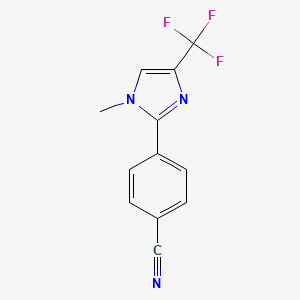 molecular formula C12H8F3N3 B8195140 4-(1-methyl-4-(trifluoromethyl)-1H-imidazol-2-yl)benzonitrile 