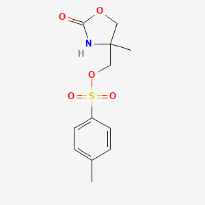 molecular formula C12H15NO5S B8195168 (4-Methyl-2-oxooxazolidin-4-yl)methyl 4-methylbenzenesulfonate 