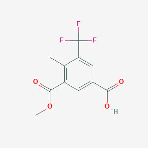 molecular formula C11H9F3O4 B8195174 3-(Methoxycarbonyl)-4-methyl-5-(trifluoromethyl)benzoicacid 