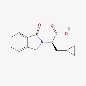 molecular formula C14H15NO3 B8195202 (2R)-3-cyclopropyl-2-(3-oxo-1H-isoindol-2-yl)propanoic acid 