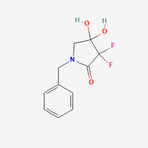 molecular formula C11H11F2NO3 B8195208 1-Benzyl-3,3-difluoro-4,4-dihydroxypyrrolidin-2-one 