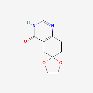 molecular formula C10H12N2O3 B8195256 3,5,7,8-Tetrahydro-4H-spiro[quinazoline-6,2'-[1,3]dioxolan]-4-one 