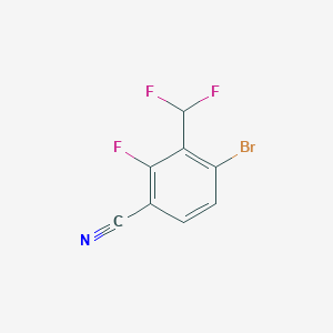 molecular formula C8H3BrF3N B8195354 4-Bromo-3-(difluoromethyl)-2-fluorobenzonitrile 