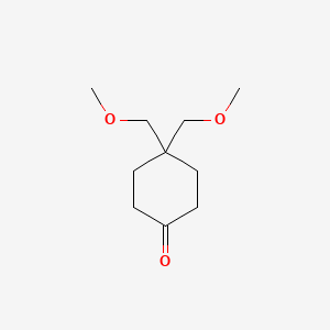 molecular formula C10H18O3 B8195365 4,4-Bis(methoxymethyl)cyclohexanone 