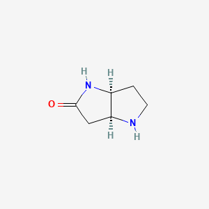 molecular formula C6H10N2O B8195459 (3aS,6aS)-2,3,3a,4,6,6a-hexahydro-1H-pyrrolo[3,2-b]pyrrol-5-one 