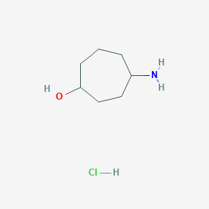 molecular formula C7H16ClNO B8195488 4-Aminocycloheptan-1-ol hydrochloride 