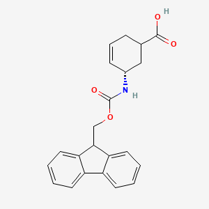 molecular formula C22H21NO4 B8195500 (5S)-5-(9H-fluoren-9-ylmethoxycarbonylamino)cyclohex-3-ene-1-carboxylic acid 