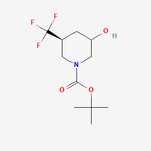 molecular formula C11H18F3NO3 B8195504 tert-butyl (5S)-3-hydroxy-5-(trifluoromethyl)piperidine-1-carboxylate 