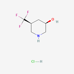 molecular formula C6H11ClF3NO B8195512 (3R,5S)-5-(trifluoromethyl)piperidin-3-ol;hydrochloride 