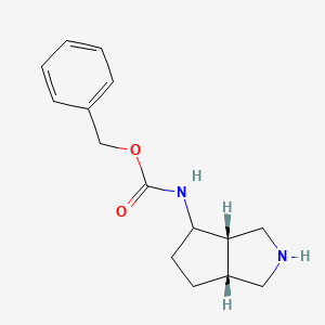 molecular formula C15H20N2O2 B8195553 benzyl N-[(3aS,6aR)-1,2,3,3a,4,5,6,6a-octahydrocyclopenta[c]pyrrol-4-yl]carbamate 