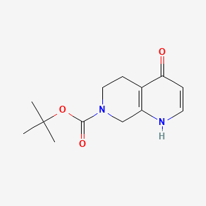 molecular formula C13H18N2O3 B8195588 Tert-butyl 4-oxo-1,5,6,8-tetrahydro-1,7-naphthyridine-7-carboxylate 