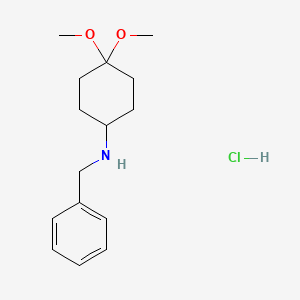 N-benzyl-4,4-dimethoxycyclohexan-1-amine;hydrochloride
