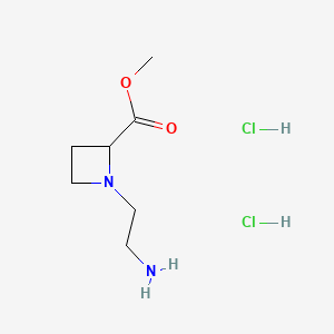 molecular formula C7H16Cl2N2O2 B8195620 Methyl 1-(2-aminoethyl)azetidine-2-carboxylate;dihydrochloride 