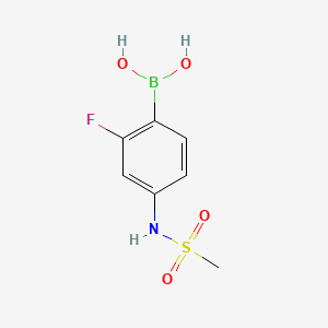molecular formula C7H9BFNO4S B8195633 [2-Fluoro-4-(methanesulfonamido)phenyl]boronic acid 