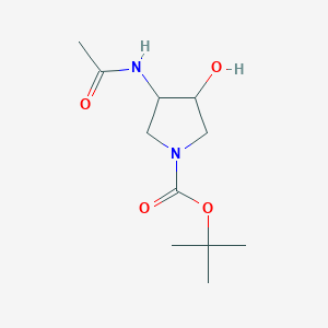 molecular formula C11H20N2O4 B8195699 Tert-butyl 3-acetamido-4-hydroxypyrrolidine-1-carboxylate 