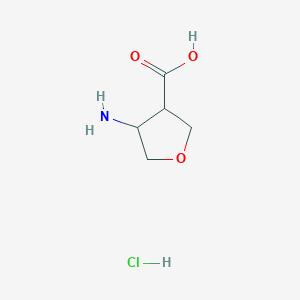 molecular formula C5H10ClNO3 B8195728 rac-(3R,4S)-4-aminooxolane-3-carboxylic acid hydrochloride, cis 