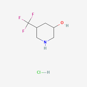 molecular formula C6H11ClF3NO B8195732 5-(Trifluoromethyl)piperidin-3-ol;hydrochloride 