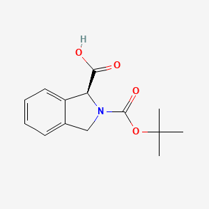 molecular formula C14H17NO4 B8195736 (S)-2-(tert-butoxycarbonyl)isoindoline-1-carboxylic acid 