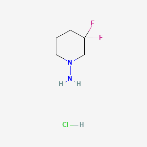 molecular formula C5H11ClF2N2 B8195755 3,3-Difluoropiperidin-1-amine;hydrochloride 
