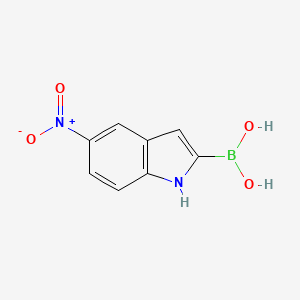 molecular formula C8H7BN2O4 B8195802 5-Nitro-1H-indole-2-boronic acid 