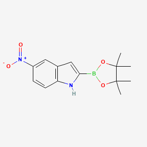 molecular formula C14H17BN2O4 B8195810 5-Nitro-1H-indole-2-boronic acid pinacol ester 