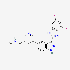 3-Pyridinemethanamine, 5-(3-(4,6-difluoro-1H-benzimidazol-2-yl)-1H-indazol-5-yl)-N-ethyl-4-methyl-