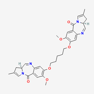 molecular formula C33H36N4O6 B8195912 (6aS)-3-[5-[[(6aS)-2-methoxy-8-methyl-11-oxo-6a,7-dihydropyrrolo[2,1-c][1,4]benzodiazepin-3-yl]oxy]pentoxy]-2-methoxy-8-methyl-6a,7-dihydropyrrolo[2,1-c][1,4]benzodiazepin-11-one 