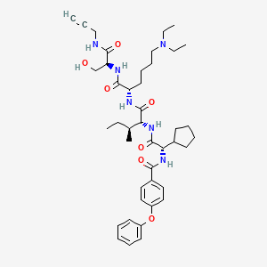 molecular formula C42H60N6O7 B8195936 Unk-Gly(cPent)-D-aIle-Lys(Et2)-Ser-Unk 