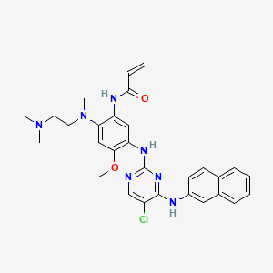 molecular formula C29H32ClN7O2 B8195952 N-[5-[[5-chloro-4-(naphthalen-2-ylamino)pyrimidin-2-yl]amino]-2-[2-(dimethylamino)ethyl-methylamino]-4-methoxyphenyl]prop-2-enamide 