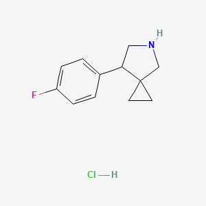 molecular formula C12H15ClFN B8196089 7-(4-Fluorophenyl)-5-azaspiro[2.4]heptane;hydrochloride 