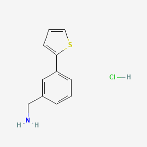 molecular formula C11H12ClNS B8196108 (3-Thiophen-2-ylphenyl)methanamine;hydrochloride 