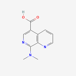 molecular formula C11H11N3O2 B8196132 8-(Dimethylamino)-1,7-naphthyridine-5-carboxylic acid 