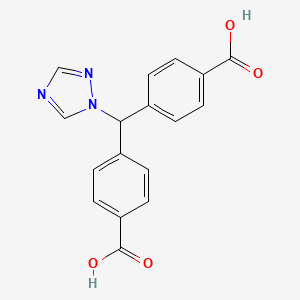 molecular formula C17H13N3O4 B8196147 4,4'-((1H-1,2,4-Triazol-1-yl)methylene)dibenzoic acid 