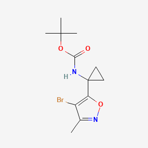 molecular formula C12H17BrN2O3 B8196272 tert-Butyl (1-(4-bromo-3-methylisoxazol-5-yl)cyclopropyl)carbamate 