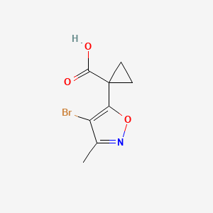 molecular formula C8H8BrNO3 B8196299 1-(4-Bromo-3-methylisoxazol-5-yl)cyclopropane-1-carboxylic acid 