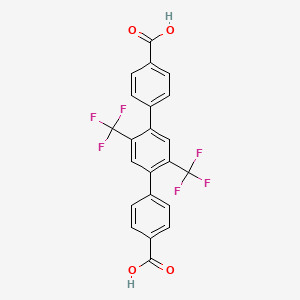 molecular formula C22H12F6O4 B8196329 2',5'-Bis(trifluoromethyl)-[1,1':4',1''-terphenyl]-4,4''-dicarboxylic acid 