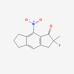 molecular formula C13H12FNO3 B8196408 2-Fluoro-2-methyl-8-nitro-3,5,6,7-tetrahydro-s-indacen-1(2H)-one 