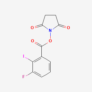 molecular formula C11H7FINO4 B8196461 2,5-Dioxopyrrolidin-1-yl 3-fluoro-2-iodobenzoate 