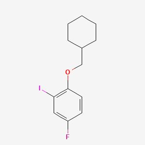 molecular formula C13H16FIO B8196490 1-(Cyclohexylmethoxy)-4-fluoro-2-iodobenzene 
