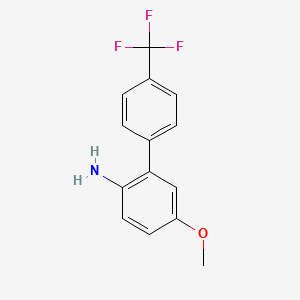 molecular formula C14H12F3NO B8196497 5-Methoxy-4'-(trifluoromethyl)-[1,1'-biphenyl]-2-amine 