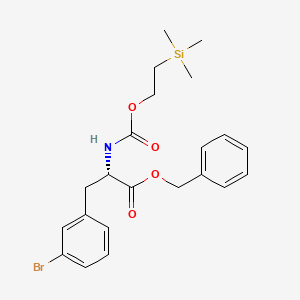 molecular formula C22H28BrNO4Si B8196498 (S)-Benzyl 3-(3-bromophenyl)-2-(((2-(trimethylsilyl)ethoxy)carbonyl)amino)propanoate 