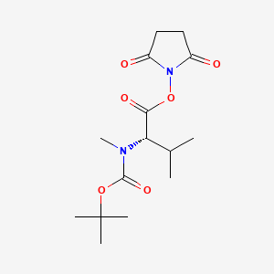 molecular formula C15H24N2O6 B8196504 (S)-2,5-Dioxopyrrolidin-1-yl 2-((tert-butoxycarbonyl)(methyl)amino)-3-methylbutanoate 
