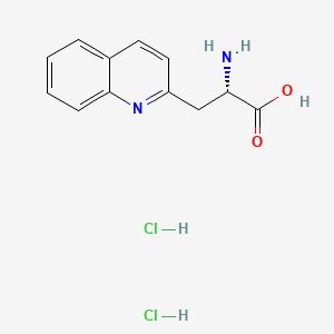 molecular formula C12H14Cl2N2O2 B8196511 (S)-2-Amino-3-quinolin-2-yl-propionic acid 2HCl 