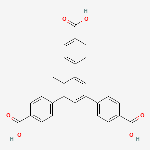 molecular formula C28H20O6 B8196537 5'-(4-Carboxyphenyl)-2'-methyl[1,1':3',1''-terphenyl]-4,4''-dicarboxylicacid 