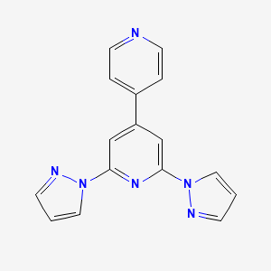 molecular formula C16H12N6 B8196550 4,4'-Bipyridine, 2,6-di-1H-pyrazol-1-yl- 