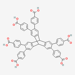 molecular formula C62H38O12 B8196557 4,4',4'',4''',4'''',4'''''-(9,10-Dihydro-9,10-[1,2]benzenoanthracene-2,3,6,7,14,15-hexayl)hexabenzoic acid 