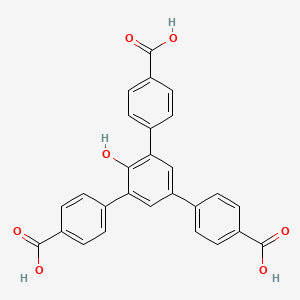 molecular formula C27H18O7 B8196564 [1,1':3',1''-Terphenyl]-4,4''-dicarboxylic acid, 5'-(4-carboxyphenyl)-2'-hydroxy- 