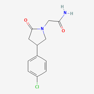 molecular formula C12H13ClN2O2 B8196614 2-(4-(4-Chlorophenyl)-2-oxopyrrolidin-1-yl)acetamide 
