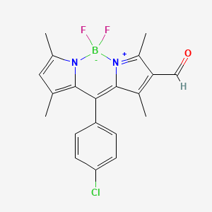 molecular formula C20H18BClF2N2O B8196623 10-(4-Chlorophenyl)-5,5-difluoro-2-formyl-1,3,7,9-tetramethyl-5H-dipyrrolo[1,2-c:2',1'-f][1,3,2]diazaborinin-4-ium-5-uide 